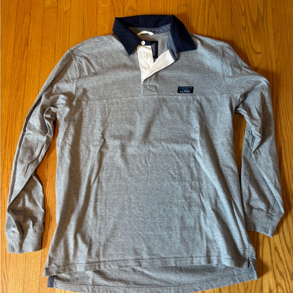 Grey LL bean rugby shirt